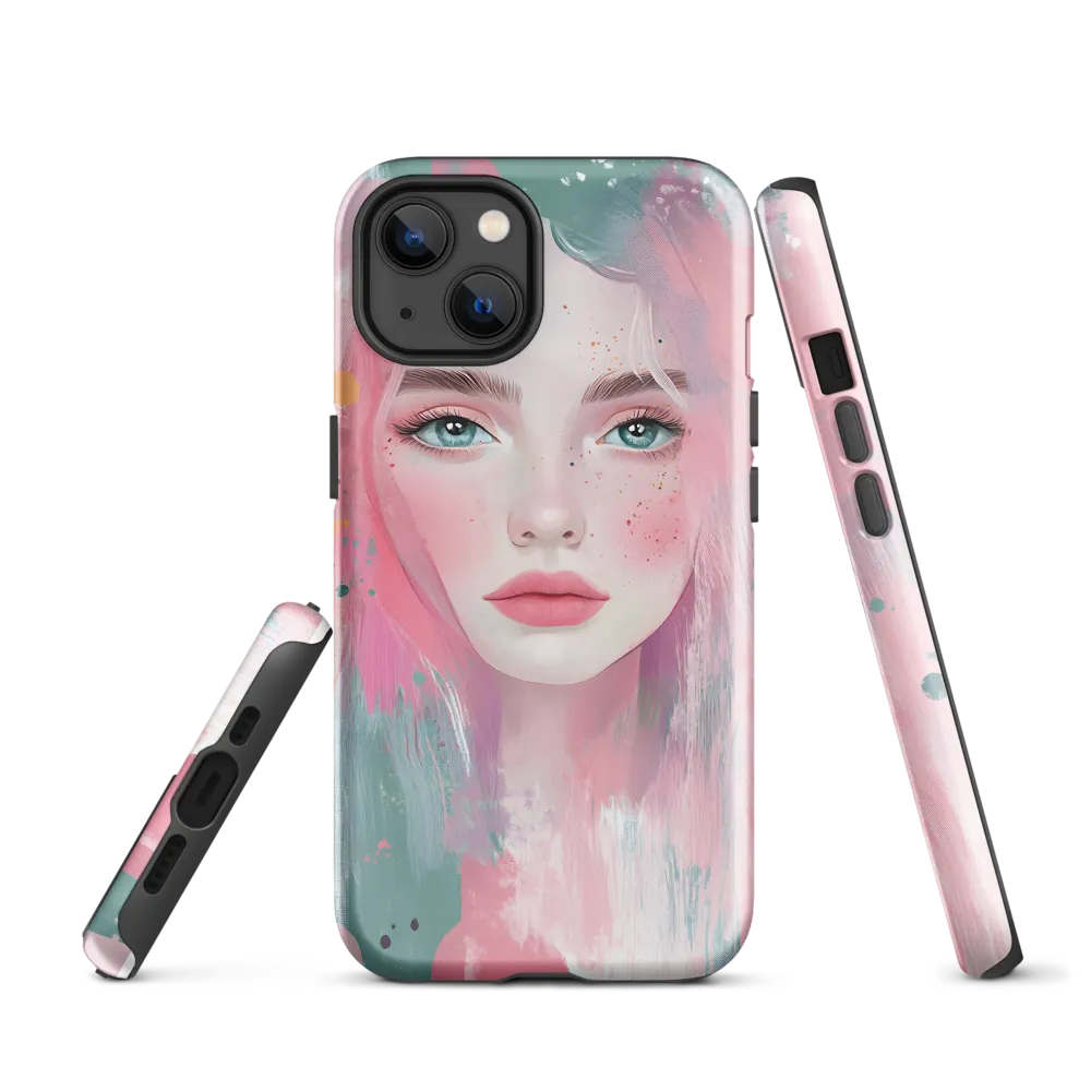 Dreamy Serenity: A Contemporary Portrait | Phone Case |  13 | Tough Case | Glossy