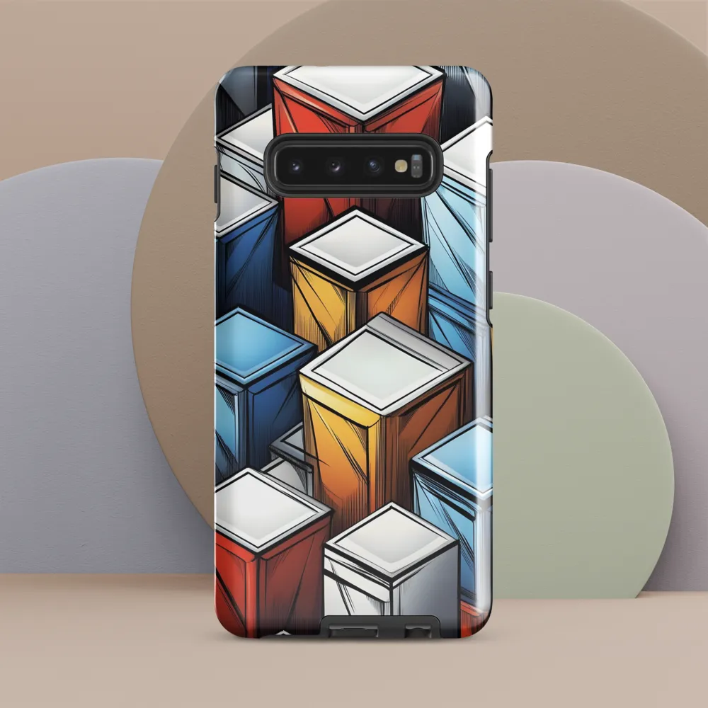 Geometry of Colorful Containers | Phone Case |  S10 Plus | Tough Case | Glossy