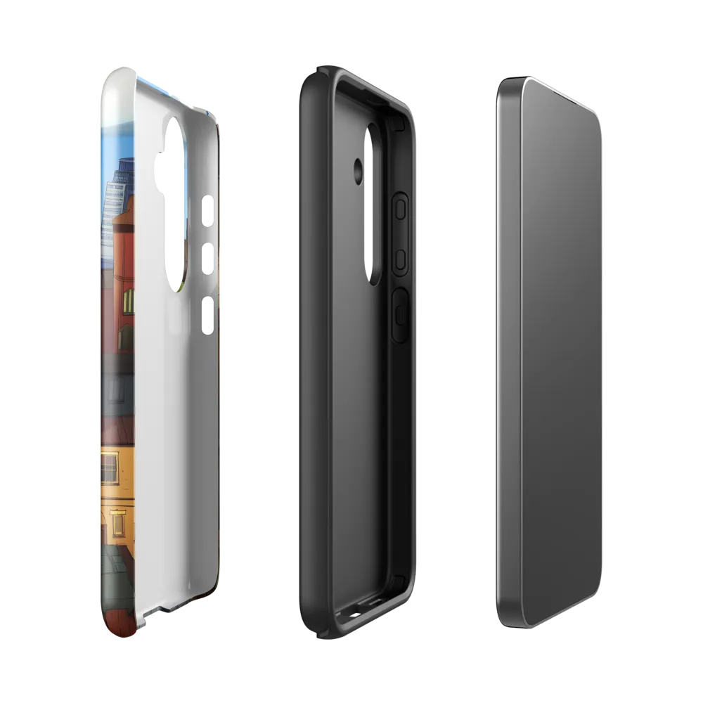 Urban Symphony: A Colorful Cityscape | Phone Case |  S24 | Tough Case | Glossy