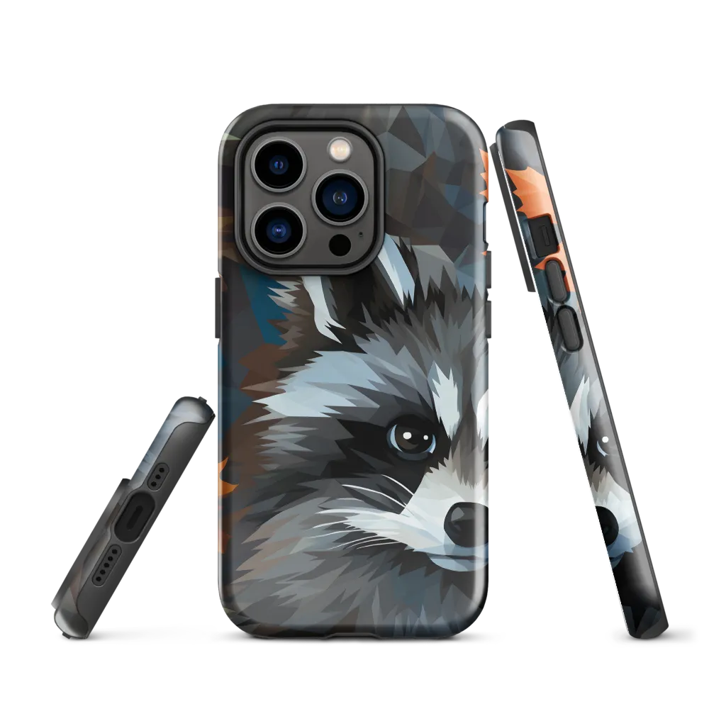 Whispers of Autumn: The Raccoon's Gaze | Phone Case |  14 Pro | Tough Case | Glossy