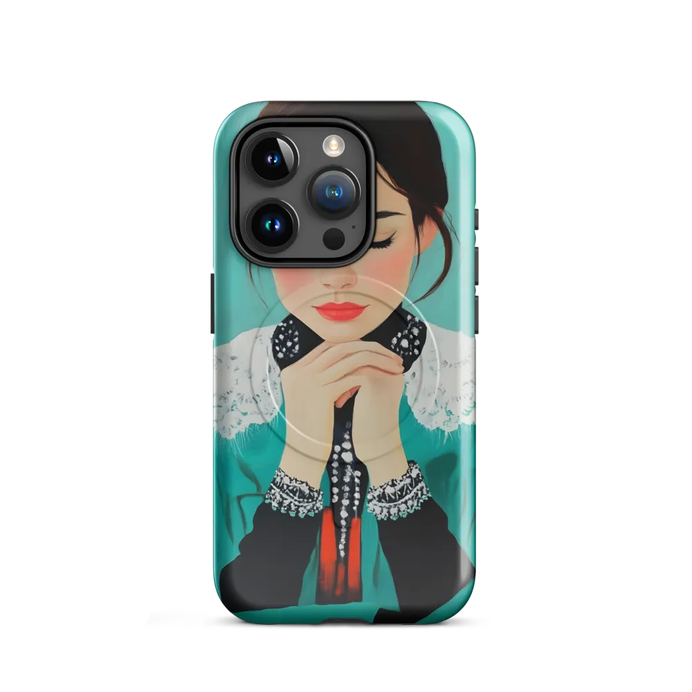 Serenity in Turquoise | Phone Case |  15 Pro | MagSafe® Tough Case | Glossy