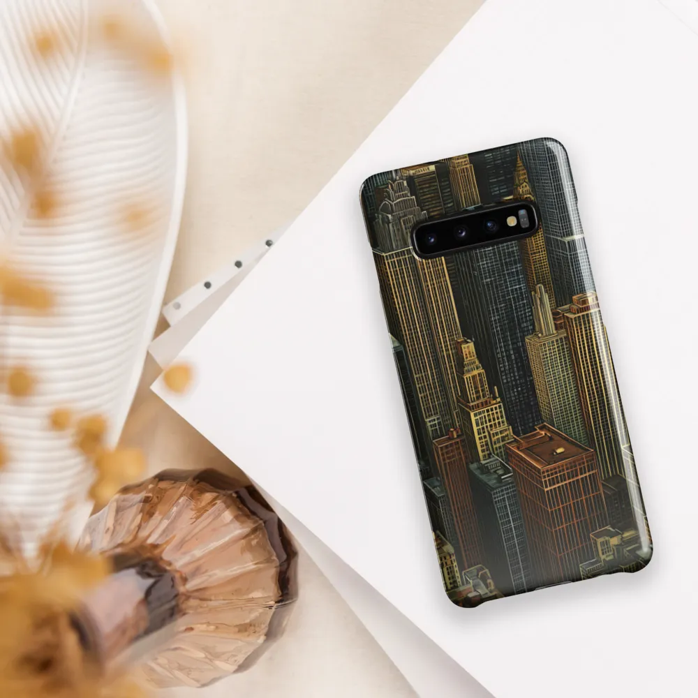 Urban Elegance: A Golden Cityscape | Phone Case |  S10 Plus | Snap Case | Glossy