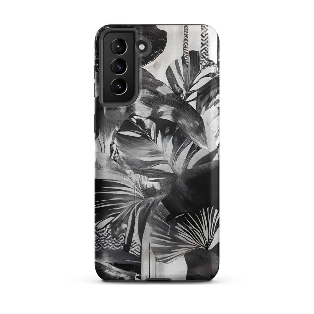 Monochrome Serenity in Tropical Foliage