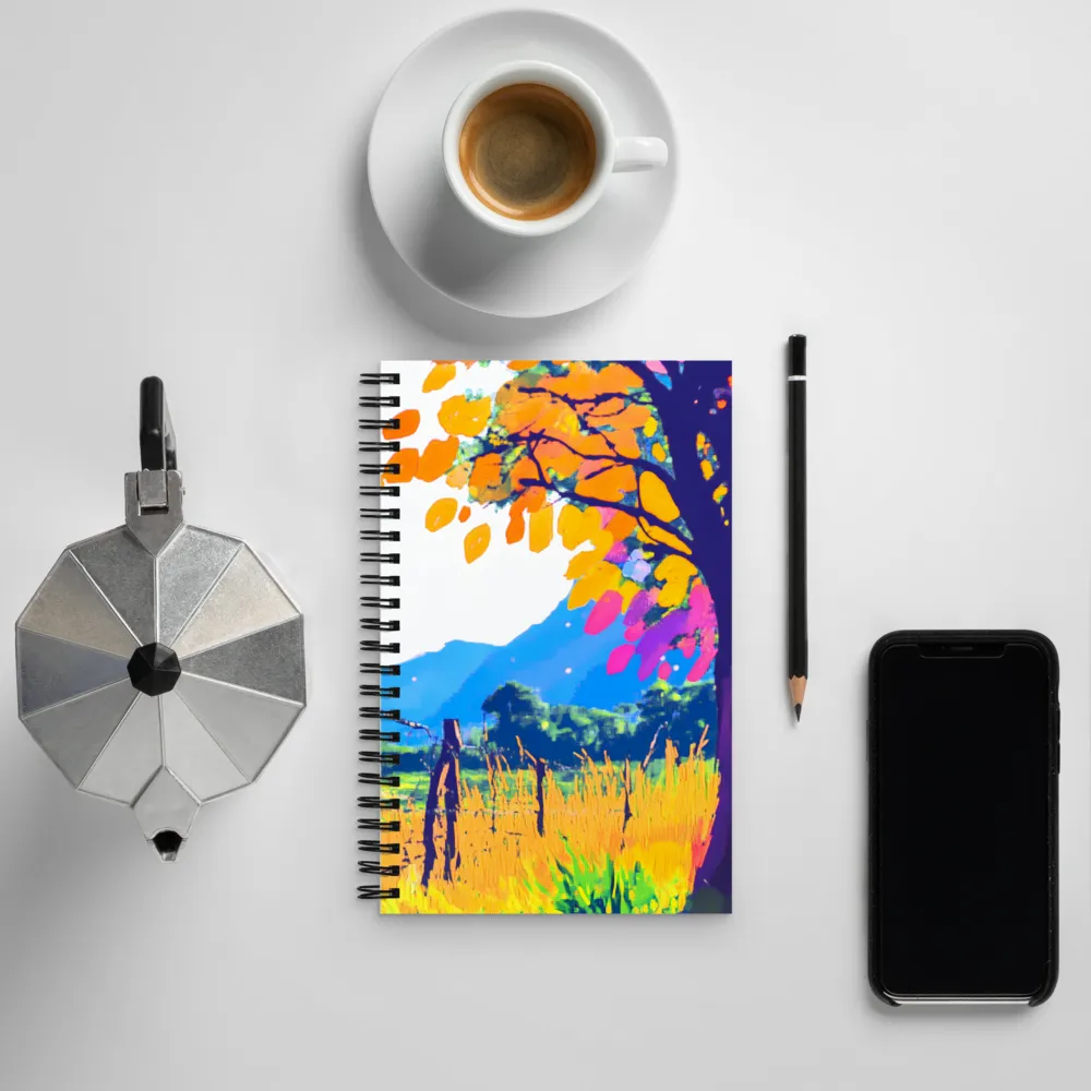 Autumn Serenity in a Vibrant Landscape | Spiral Notebook