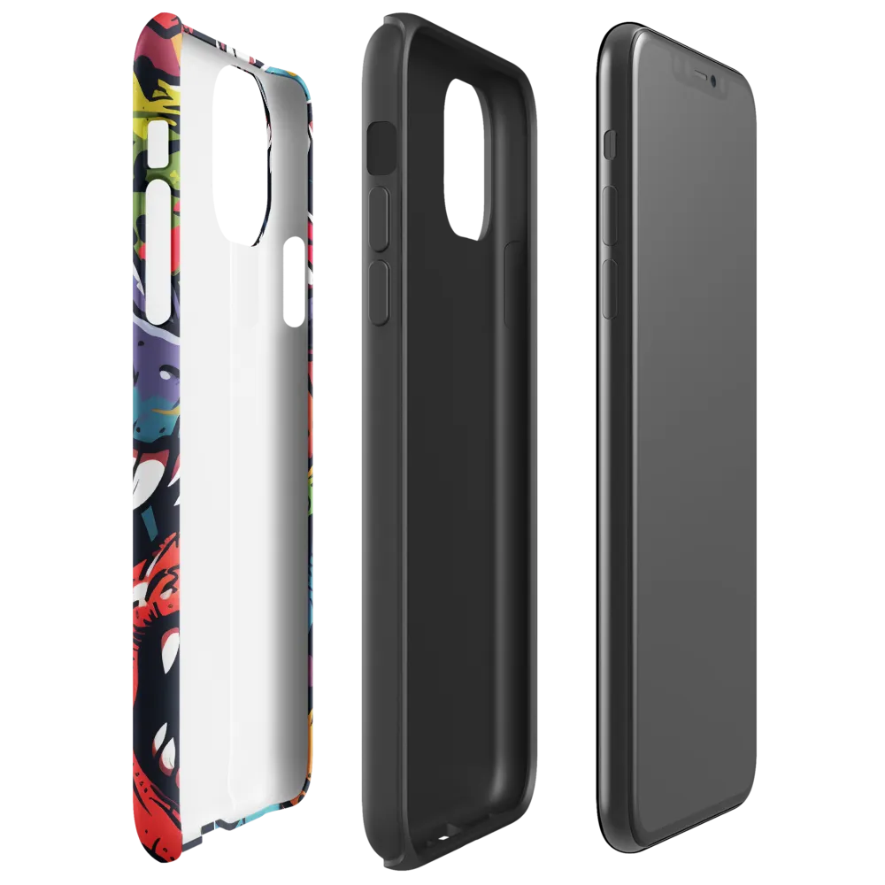 Dino Mania: A Colorful Frenzy | Phone Case |  11 Pro Max | Tough Case | Glossy