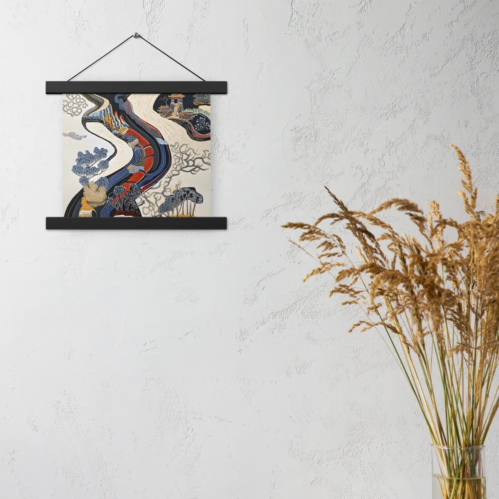 Flow of Tranquility | Poster With Black Wood Hanger | 10″×10″