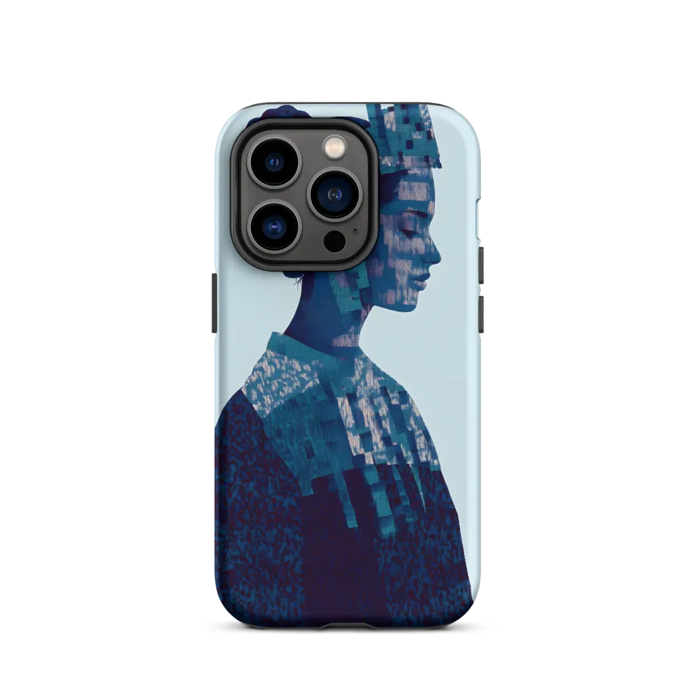 Digital Portrait in Abstract Blue