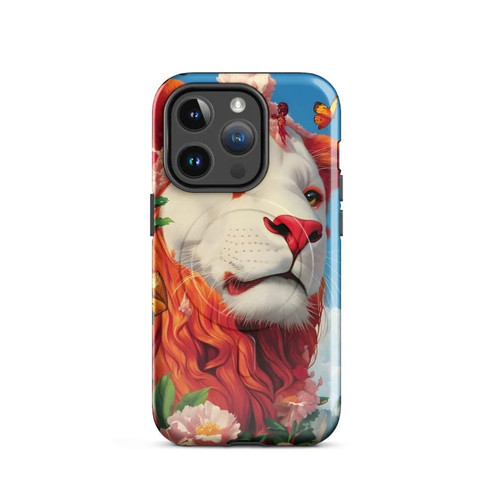 Majestic Lion Amidst Floral Splendor