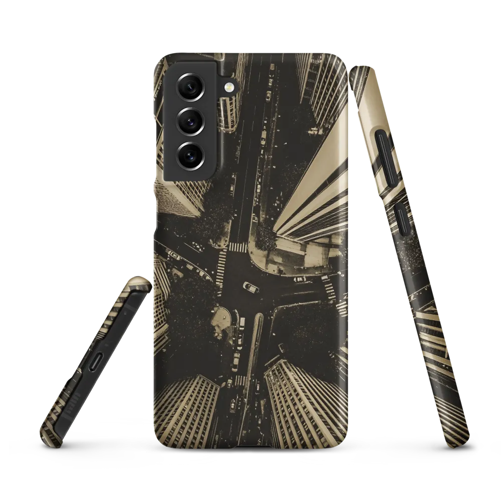 Urban Symphony: Aerial Perspective of City Life | Phone Case |  S21 FE | Snap Case | Matte