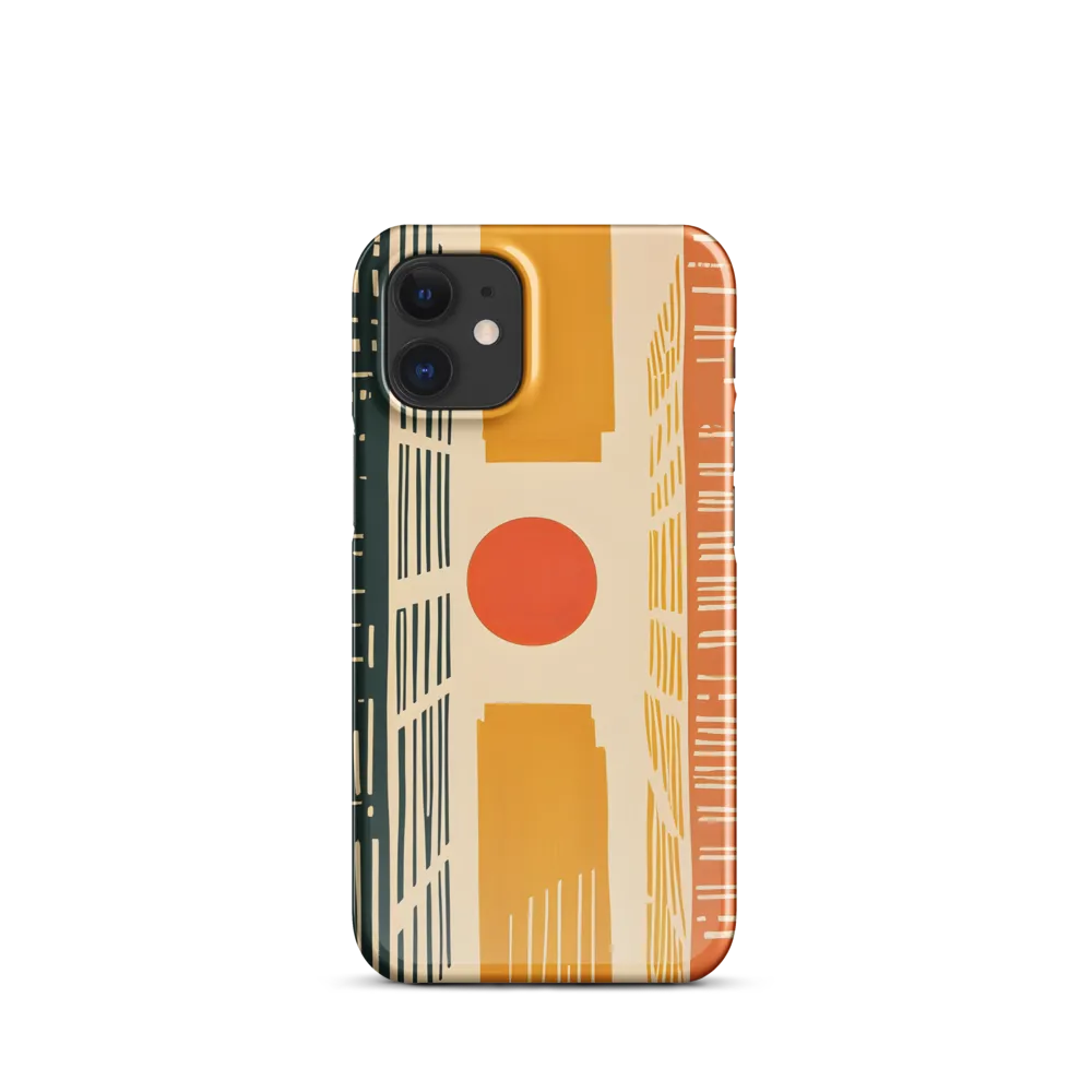 Urban Harmony: A Geometric Sunrise | Phone Case |  12 Mini | Snap Case | Glossy