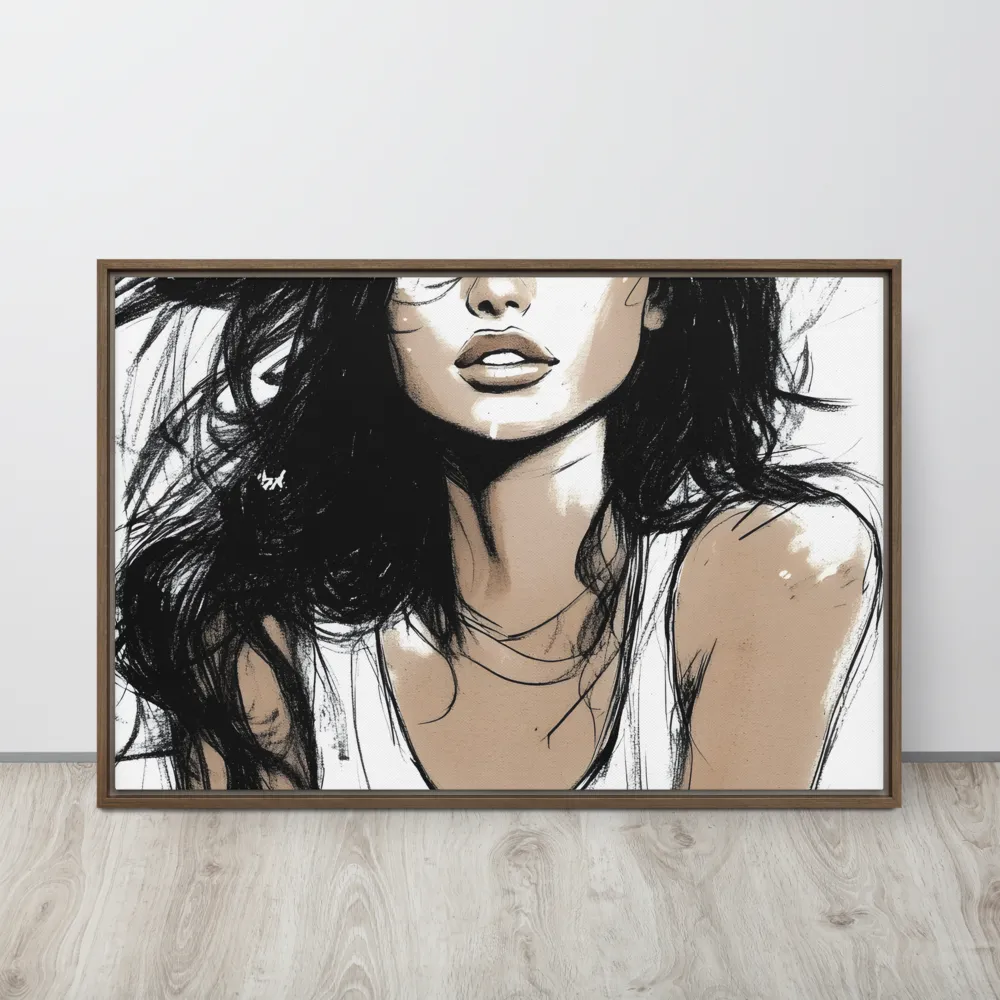 Whispers of Elegance | Canvas with Brown Frame | 24″×36″