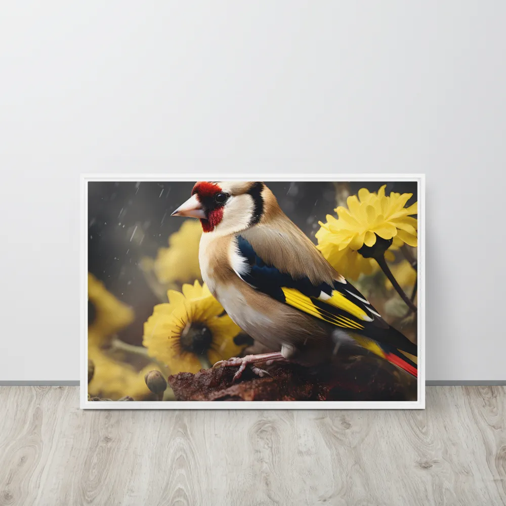 Harmony in Nature: A Goldfinch Amidst Blooms