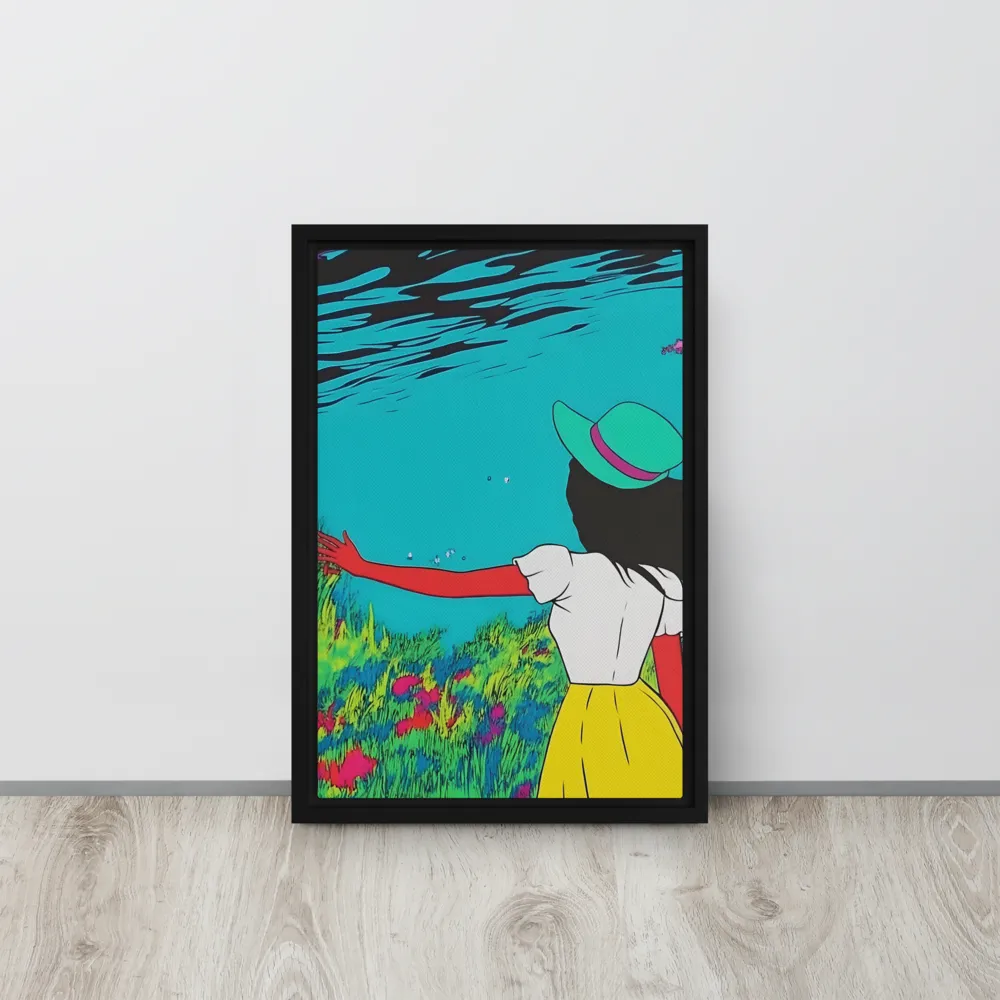 Whimsical Encounter | Canvas with Black Frame | 12″×18″
