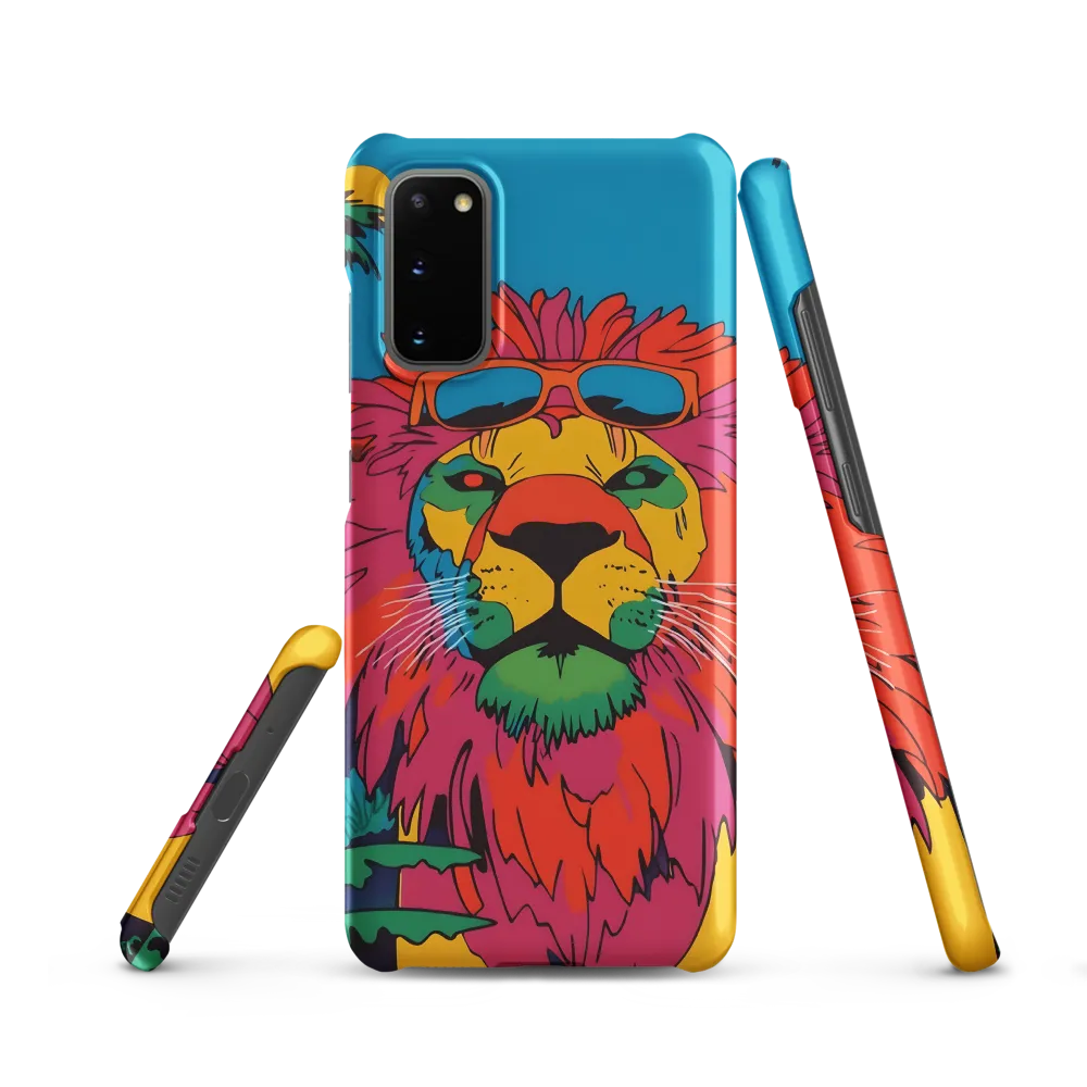 Lion with Sunglasses: A Vibrant Tropical Portrait