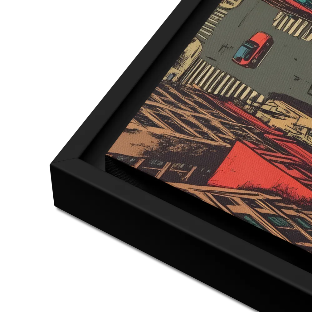 Urban Symphony | Canvas with Black Frame | 16″×16″
