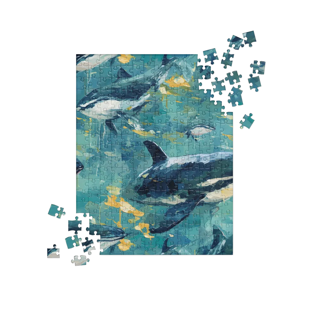 Beneath the Waves: A Symphony of Whales | Jigsaw Puzzle | 252 pieces