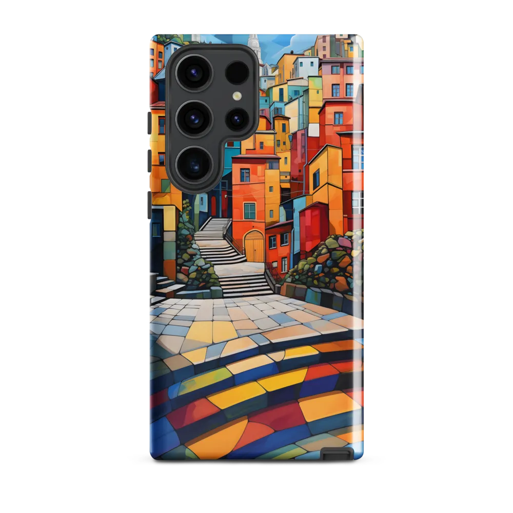 Vibrant Village: A Cubist Journey