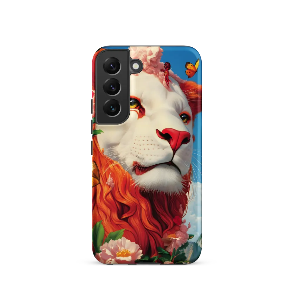 Majestic Lion Amidst Floral Splendor
