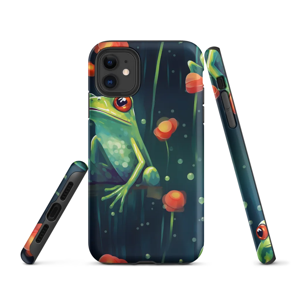Playful Frogs in a Lush Pond