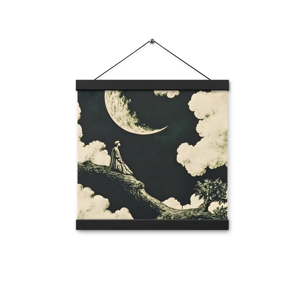 Whispers of the Moon | Poster With Black Wood Hanger | 12″×12″