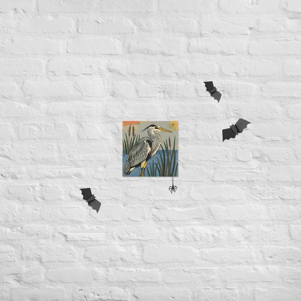 Marsh Heron 
 Poster | 10″x 10″