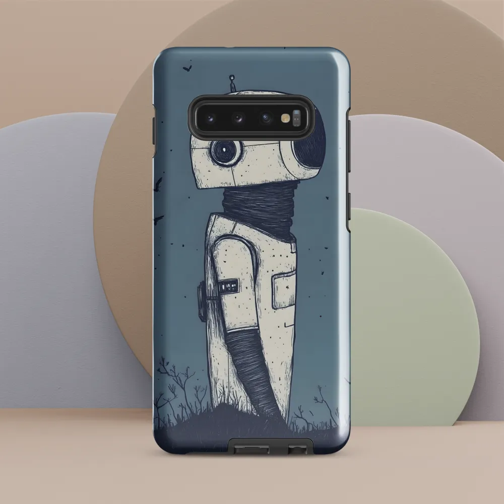 Contemplative Robot in a Barren Landscape | Phone Case |  S10 Plus | Tough Case | Glossy