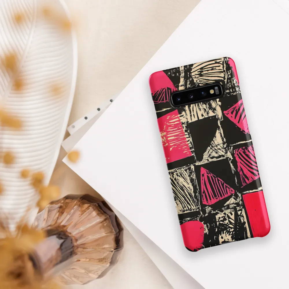 Geometric Symphony in Pink and Black