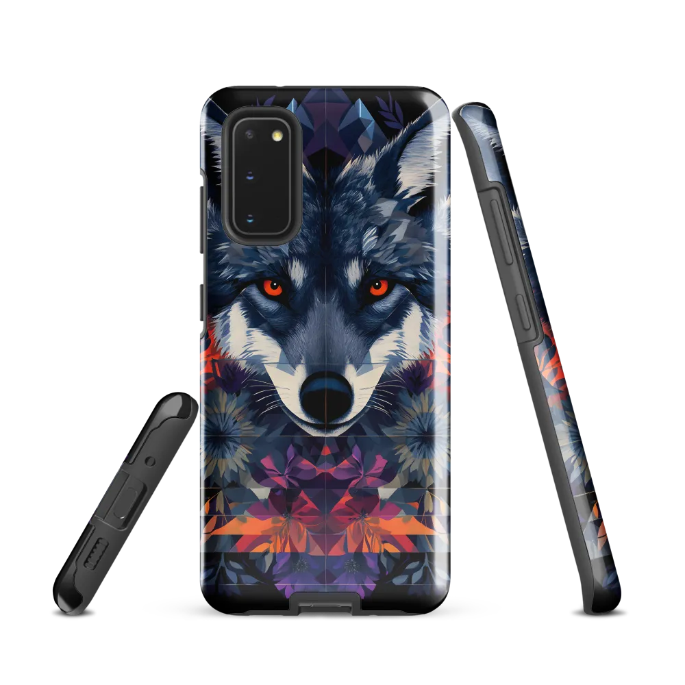 Mystical Wolf Amidst Floral Geometry