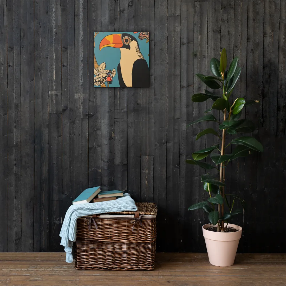 Tropical Majesty: The Toucan at Rest | Thin Canvas | 16″×16″