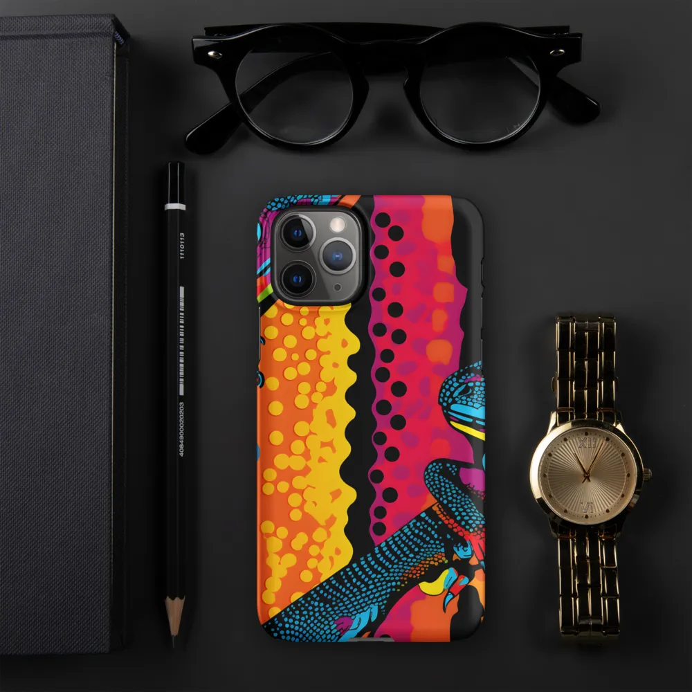 Colorful Encounters: The Playful Geckos | Phone Case |  11 Pro | Snap Case | Matte