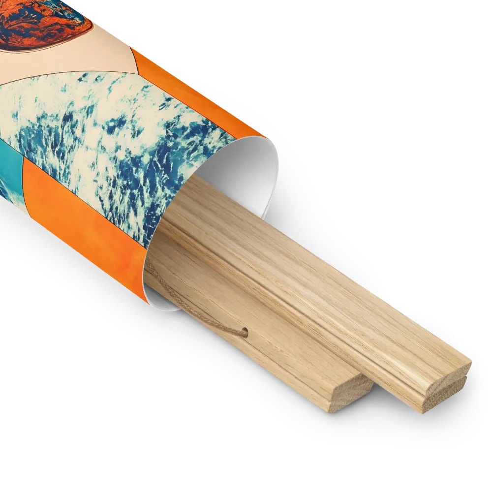 Harmonious Encounters: Abstract Geometry | Poster With Oak Wood Hanger | 10″×10″