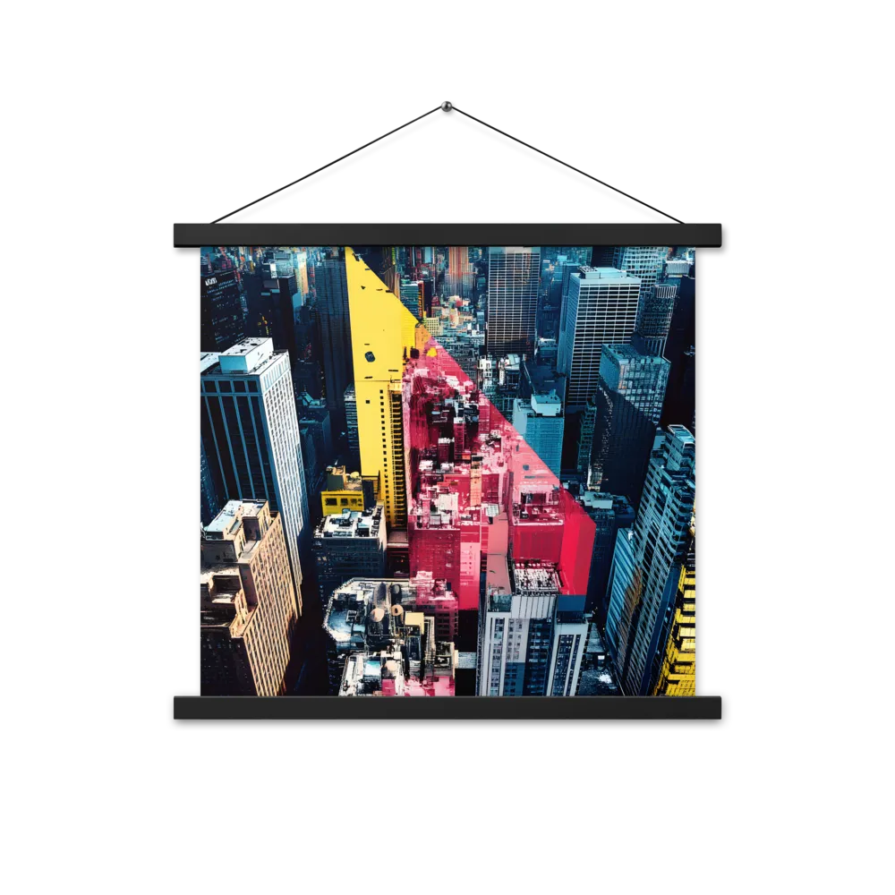 Dynamic Urban Symphony | Poster With Black Wood Hanger | 18″×18″