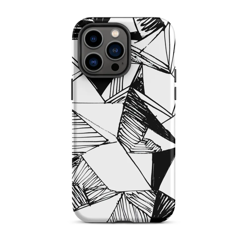 Dynamic Geometry in Ink | Phone Case |  14 Pro Max | Tough Case | Matte