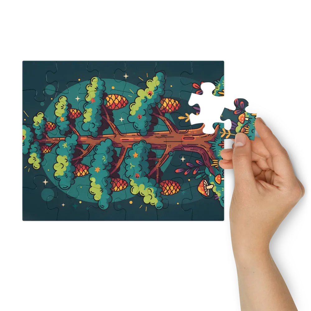 Pinecone Tree 
 Jigsaw Puzzle in Tin Box