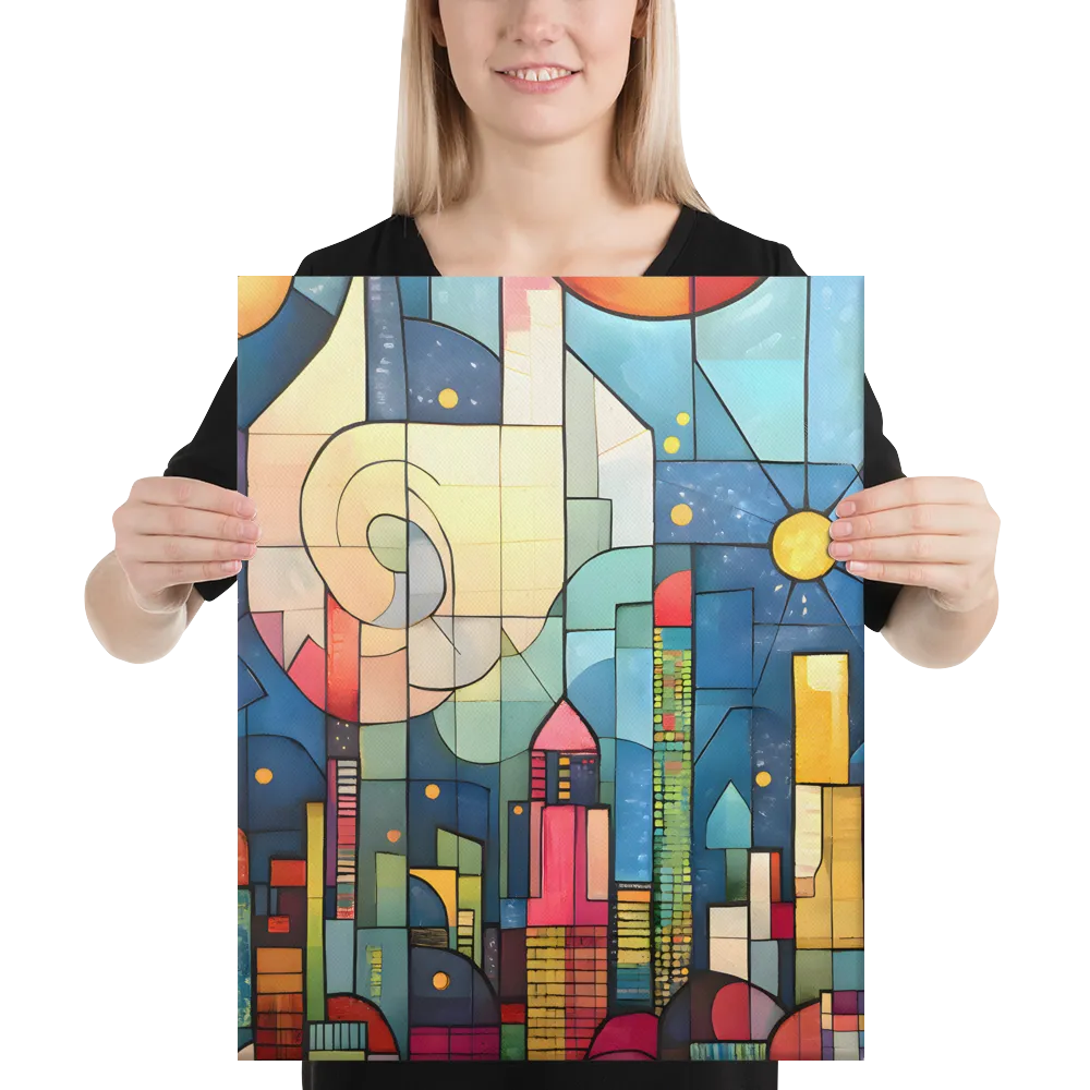 Geometric Harmony: A Vibrant Cityscape