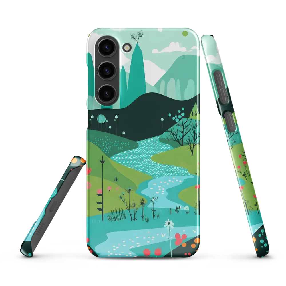 Whimsical River in a Lush Landscape