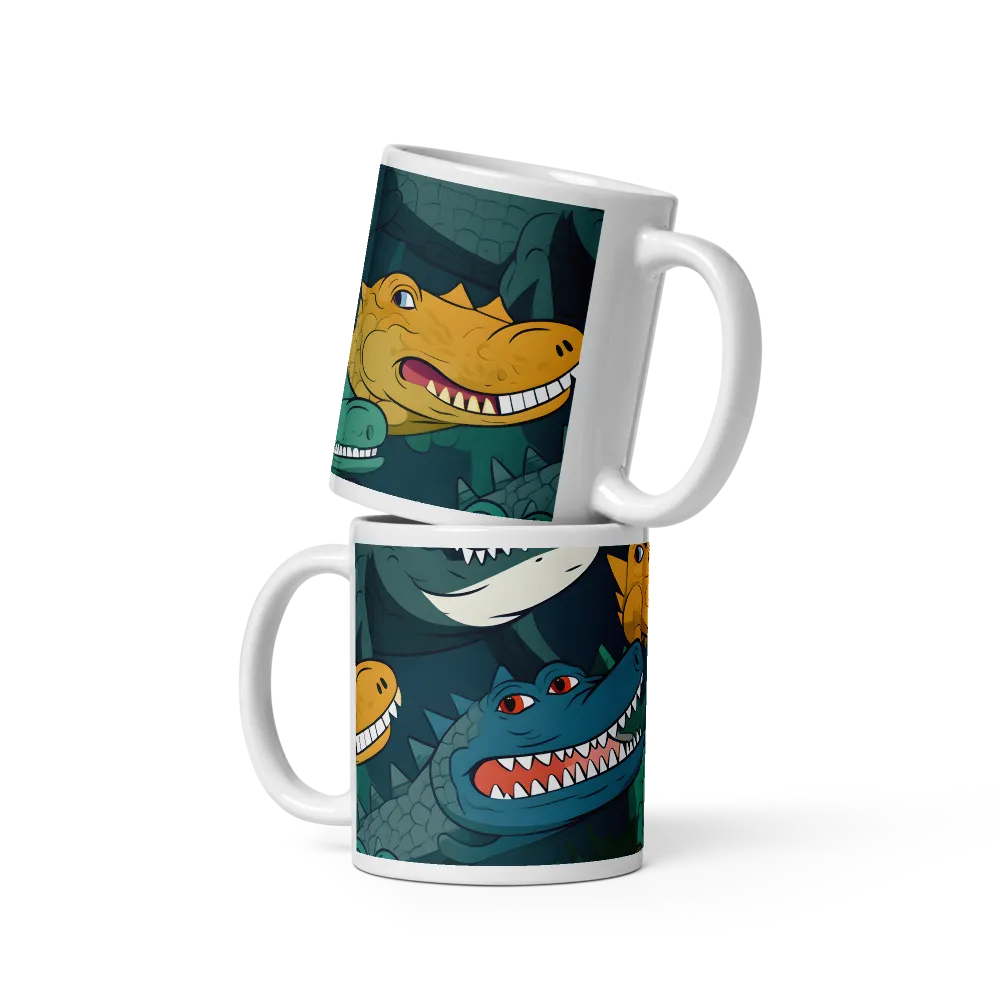 Cheerful Crocodilian Parade | Mugs | Multiple Sizes & Colors