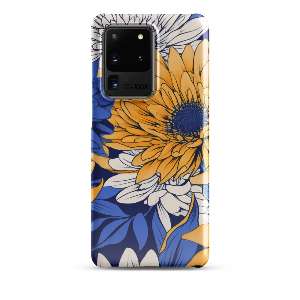 Floral Harmony in Blue and Yellow