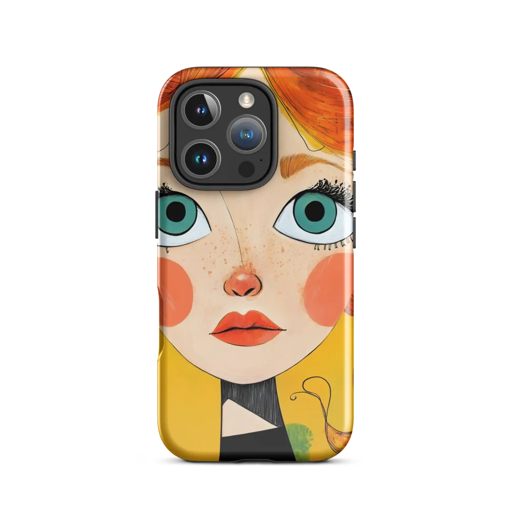 Whimsical Portrait of a Girl | Phone Case |  16 Pro | Tough Case | Glossy