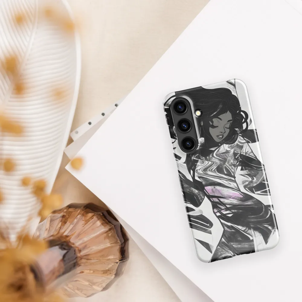 Fluid Grace: The Dance of Shadows | Phone Case |  S24 | Snap Case | Glossy