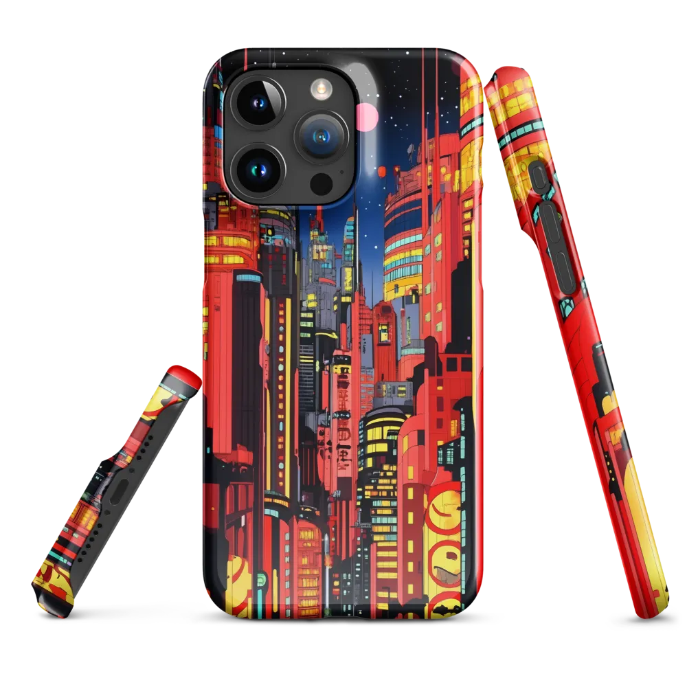 Neon Dreams: A Cyberpunk Cityscape | Phone Case |  15 Pro Max | Snap Case | Glossy
