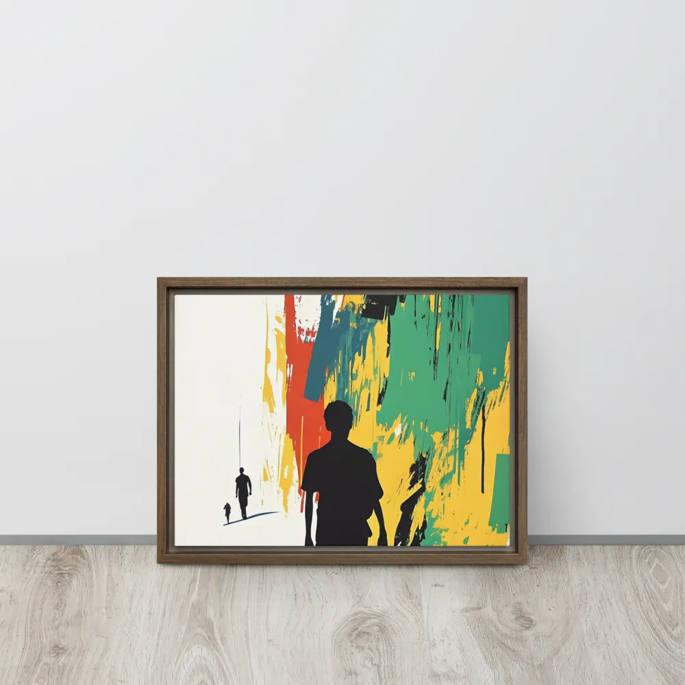 Journey of Silhouettes | Canvas with Brown Frame | 12″×16″