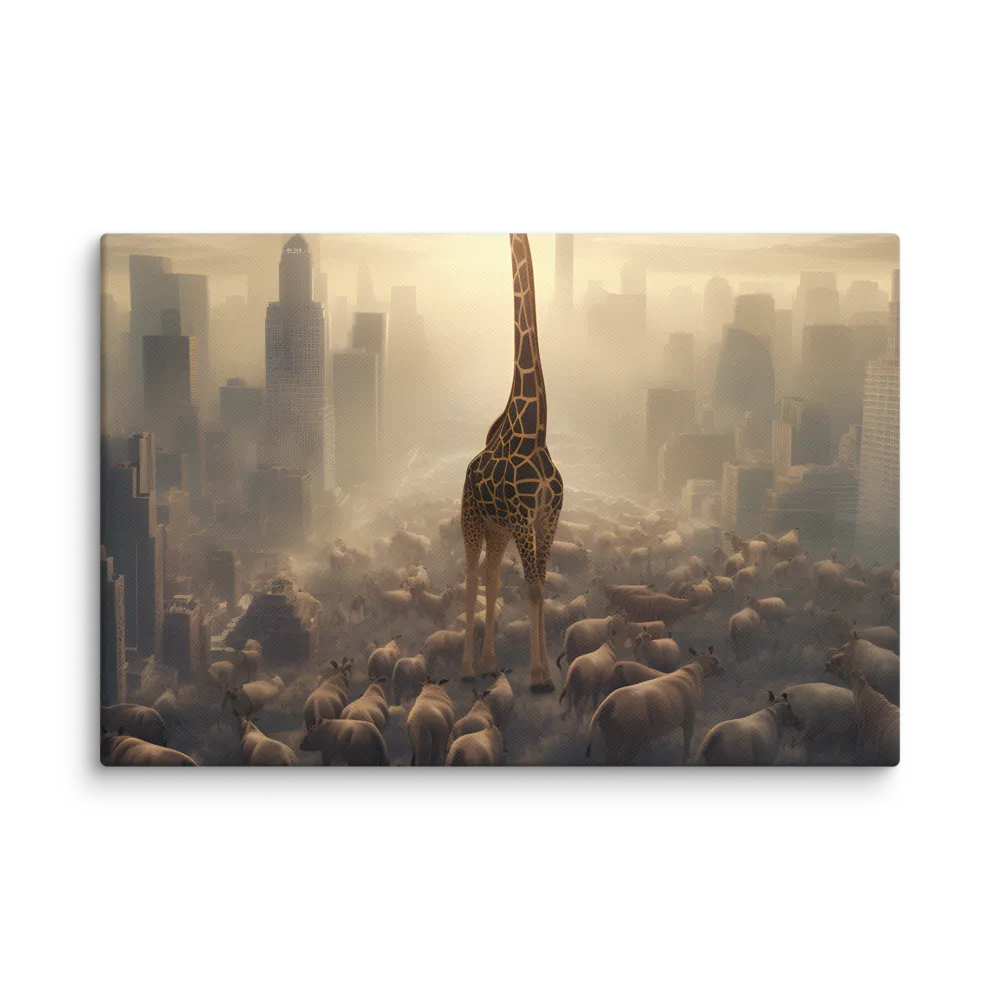 Urban Serengeti: A Giraffe's Perspective | Canvas | 12″×18″