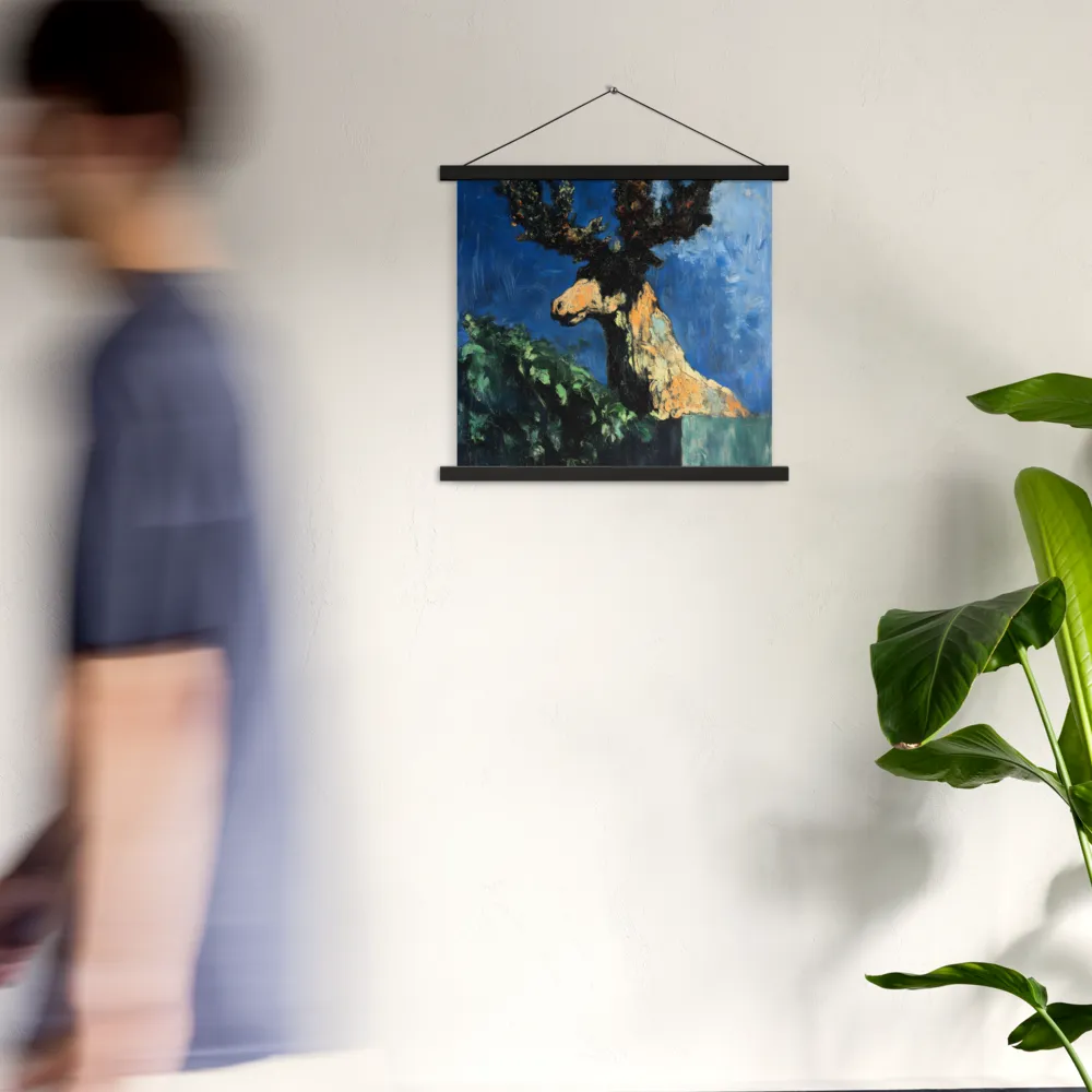 The Majestic Deer in Nature | Poster With Black Wood Hanger | 18″×18″