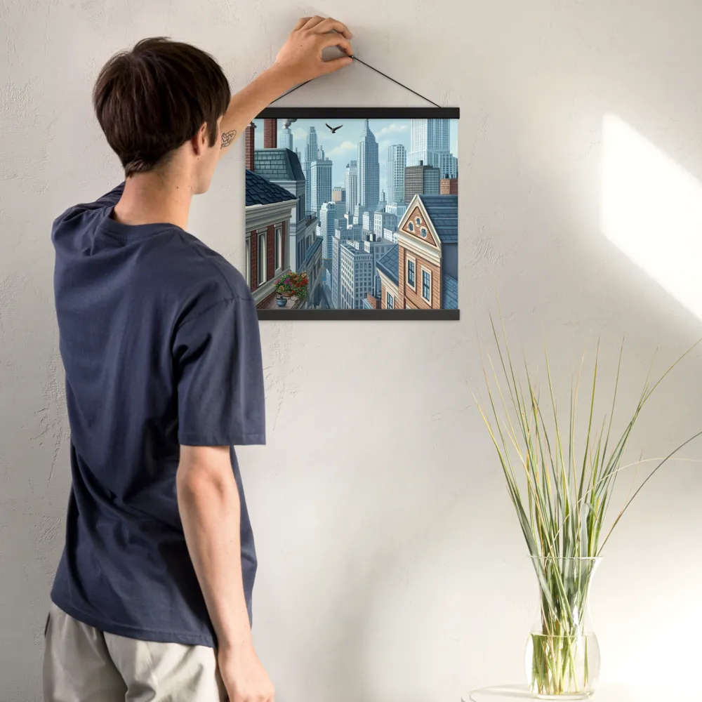 Urban Symphony | Poster With Black Wood Hanger | 16″×16″