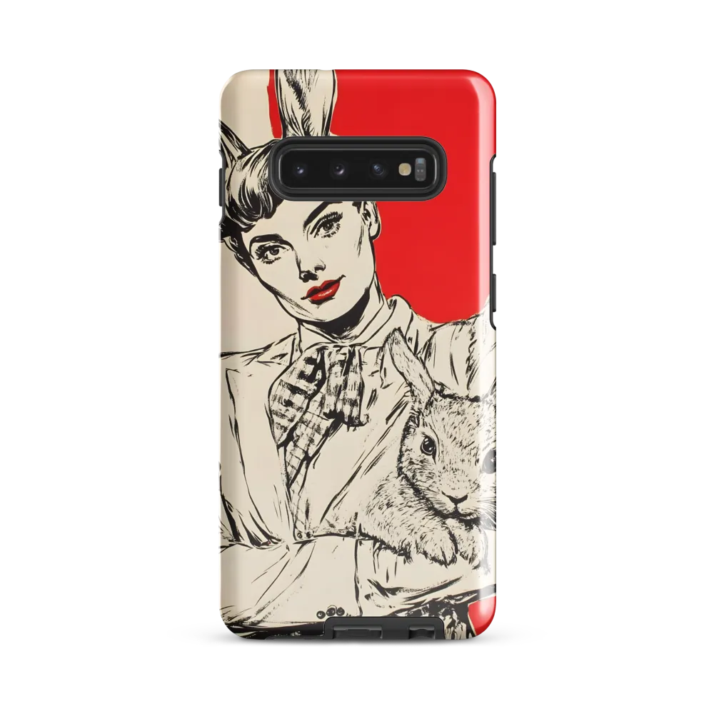 Whimsical Elegance: The Rabbit Lady | Phone Case |  S10 Plus | Tough Case | Glossy