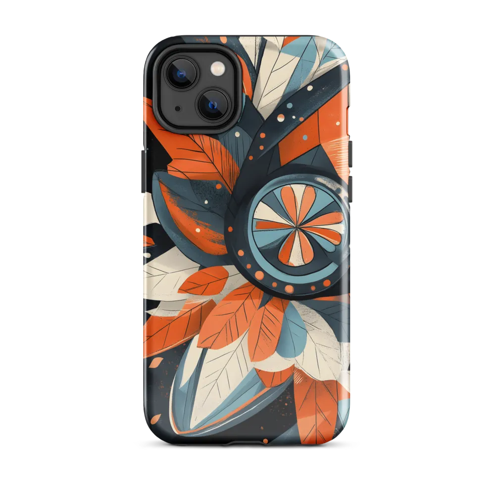 Floral Symphony in Orange and Teal