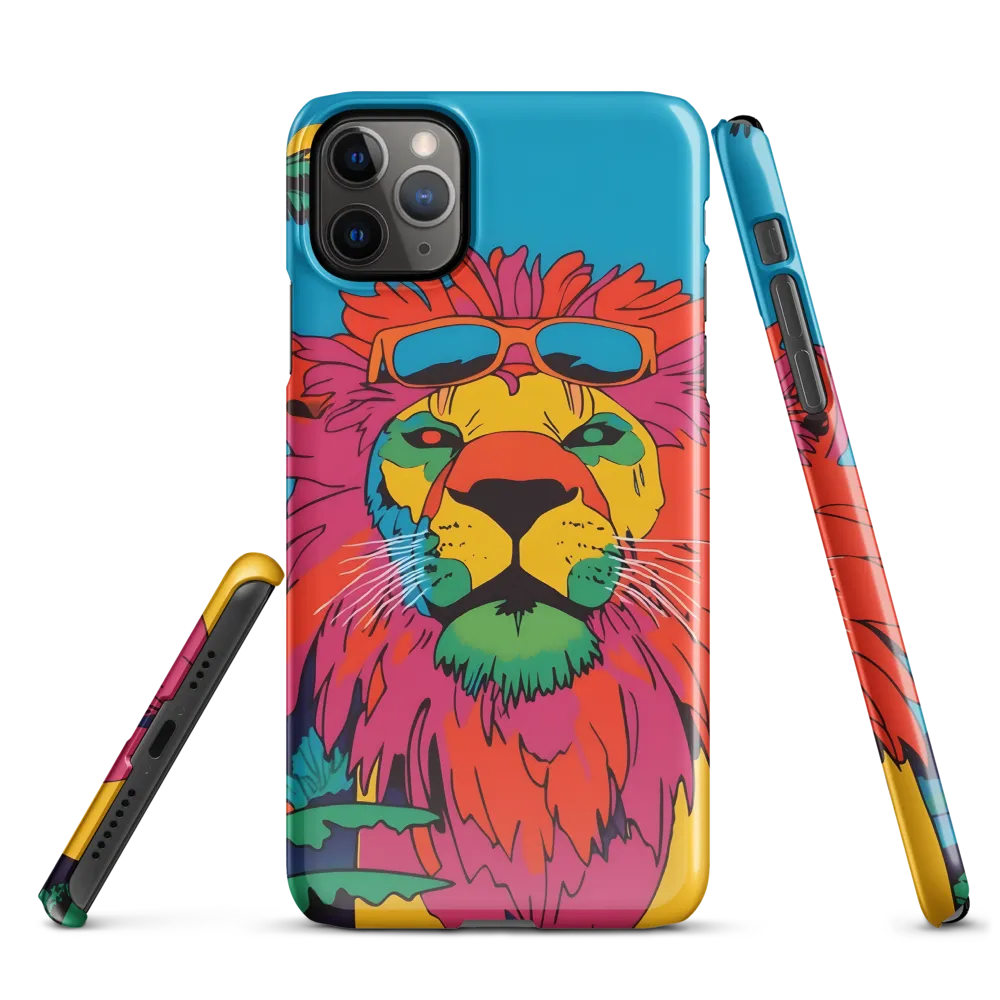 Lion with Sunglasses: A Vibrant Tropical Portrait | Phone Case |  11 Pro Max | Snap Case | Glossy