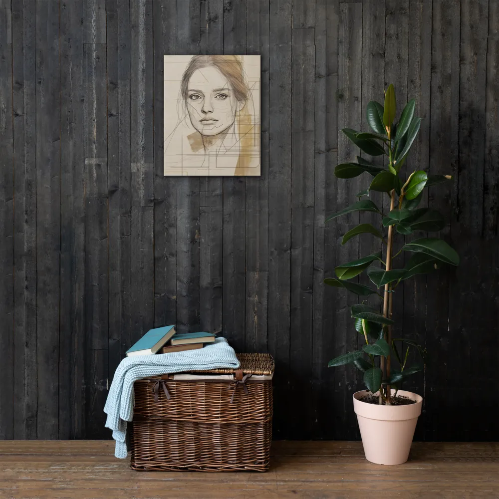 Geometric Elegance: A Modern Portrait | Thin Canvas | 16″×20″
