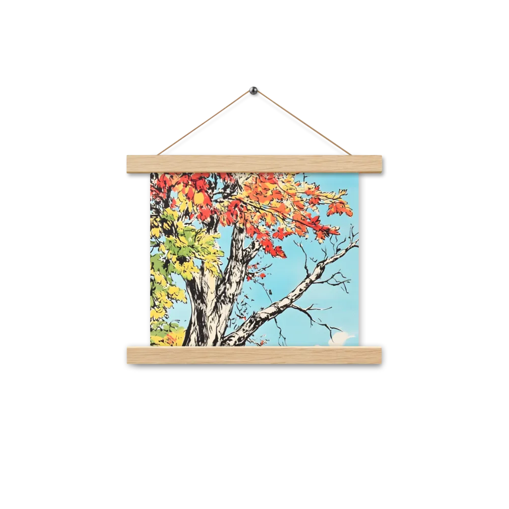 Autumn's Embrace | Poster With Oak Wood Hanger | 10″×10″